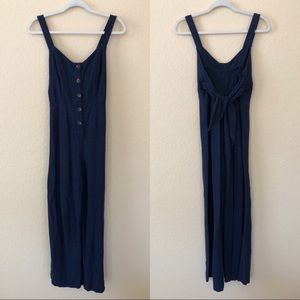 Wild Fable Navy Blue Sleeveless Button Jumpsuit